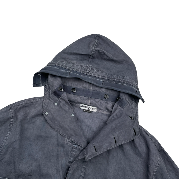 Stone Island 2002 Charcoal Grey Lino Flax Blend Zipped Jacket - XL