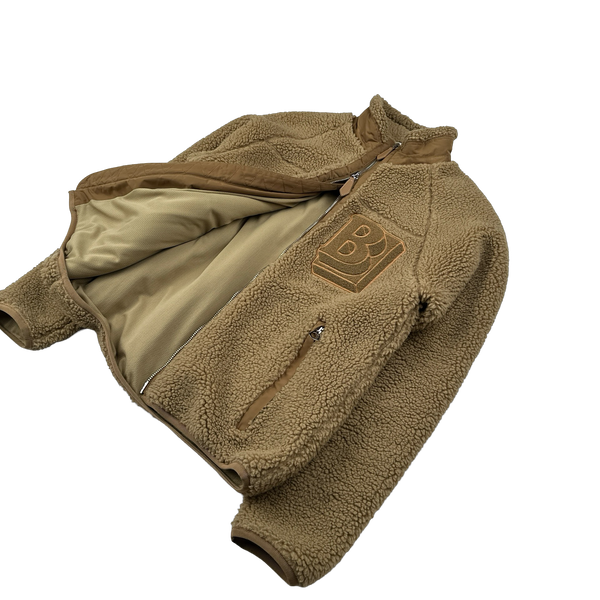 Burberry Emblem Teddy Fleece Zipped Jumper - Small