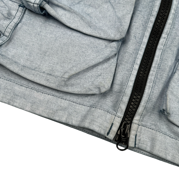 Stone Island 2019 Canvas Placcato Washed Blue Jacket - Medium