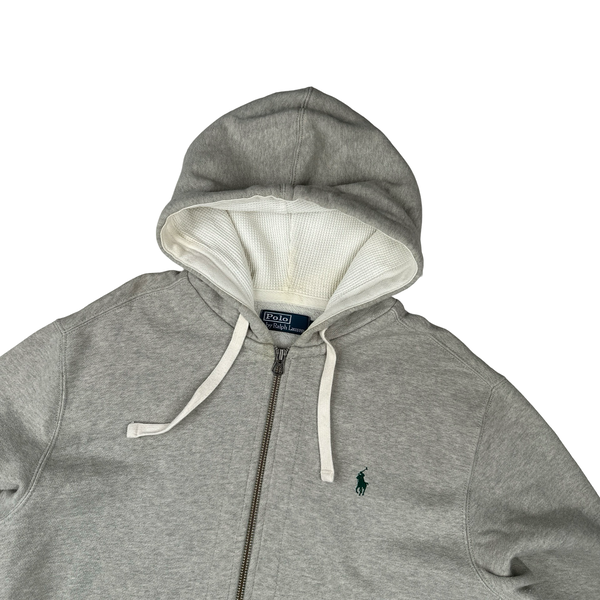 Ralph Lauren Grey Thick Cotton Zipped Hoodie - XL
