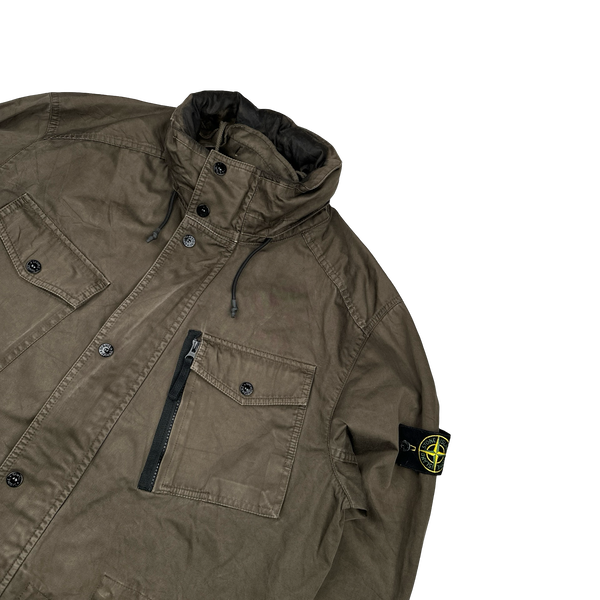 Stone Island 2013 Brown Raso Gommato Field Jacket - XXL