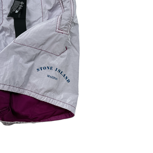 Stone Island 2023 Purple Prismatico Ripstop Reflective Marina Shorts - 30"