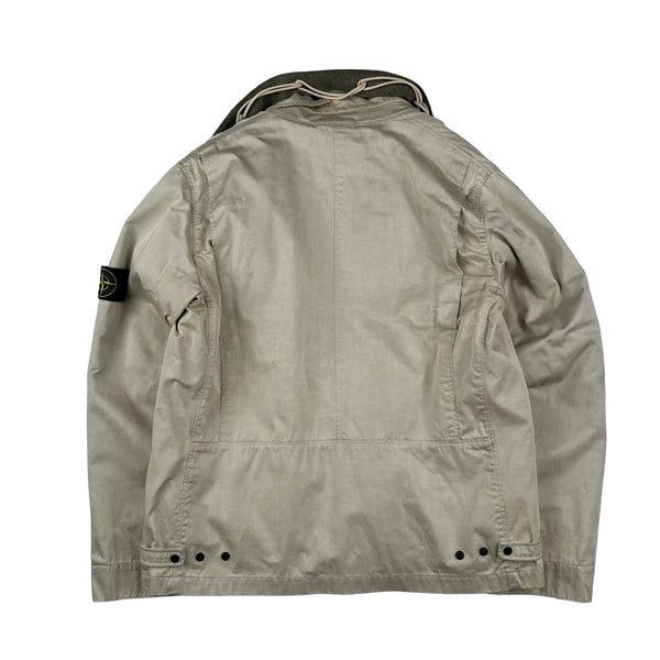 Stone Island 2005 Vintage Cream Duel Layer Raso Jacket - Large