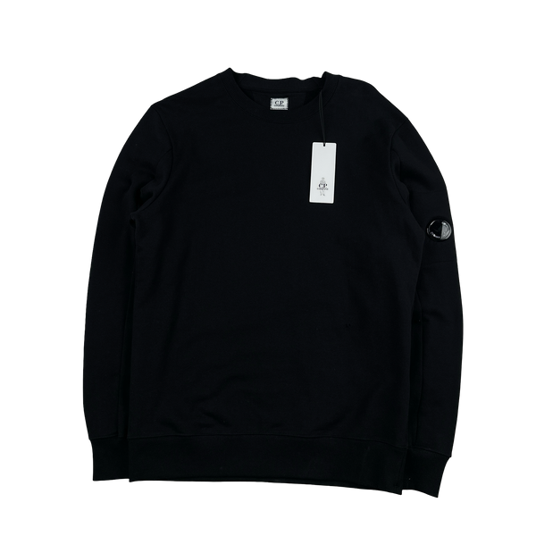 CP Company Black Cotton Lens Viewer Crewneck - Medium & Large