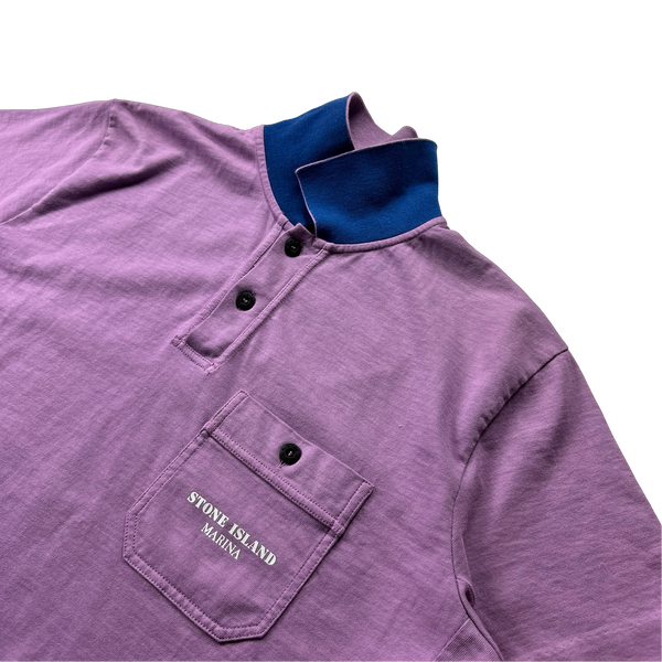 Stone Island 2014 Pink Marina Short Sleeved Spellout Polo Top - Large