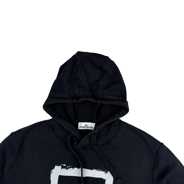 Stone Island 2021 Black Compass Pullover Cotton Hoodie - XL