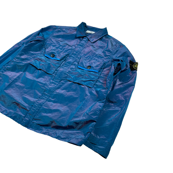 Stone Island 2016 Blue/Pink Nylon Metal Weft Overshirt - XL