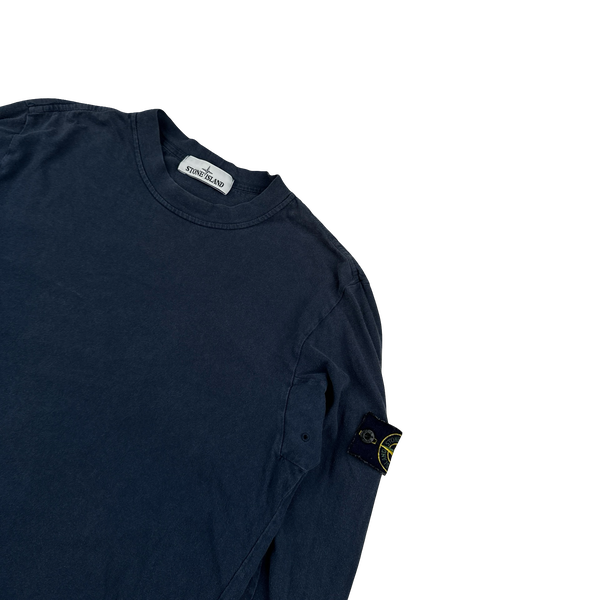 Stone Island 2017 Navy Longsleeve Cotton Top - Medium