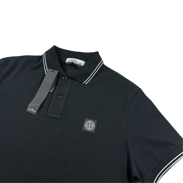 Stone Island 2023 Black Short Sleeved Polo Shirt - Large