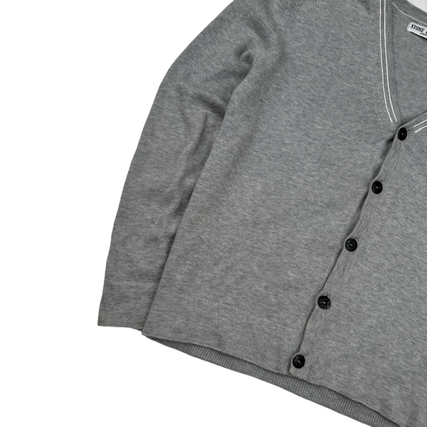 Stone Island Junior 2009 Grey Cotton Buttoned Cardigan - XS