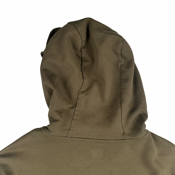 CP Company Khaki Cotton Goggle Hoodie - XXL