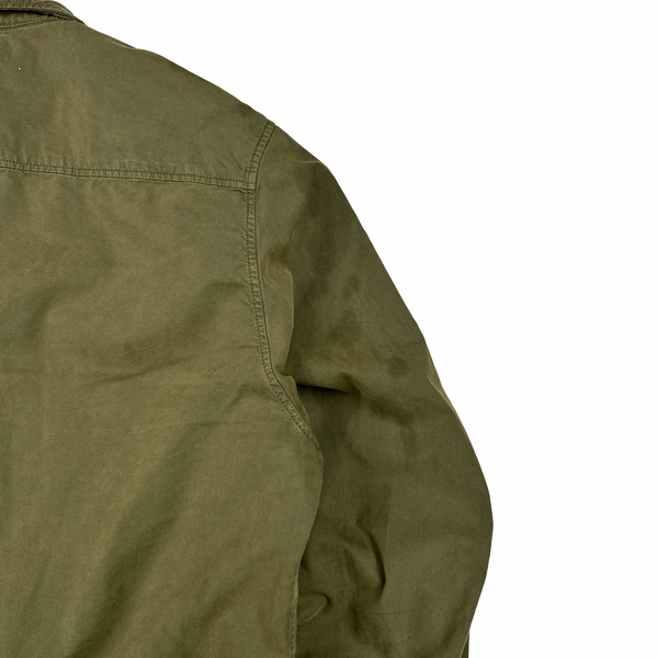 CP Company Khaki Cotton Zipped Overshirt - Medium