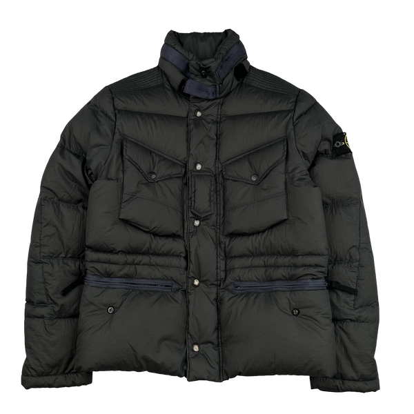 Stone Island 2009 Grey Opaque Nylon Tela Down Puffer - Medium