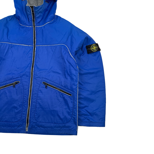 Stone Island 2003 Blue Wool Lined Nylon Shell Jacket - Medium