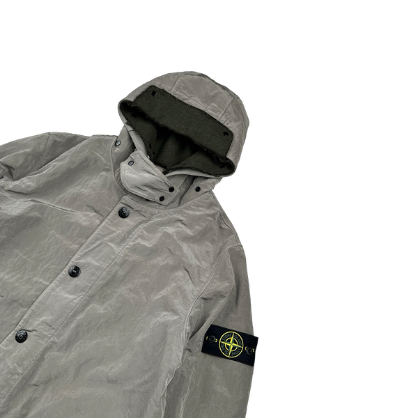 Stone Island 2011 Tan Nylon Sheen Lined Parka Jacket - Large