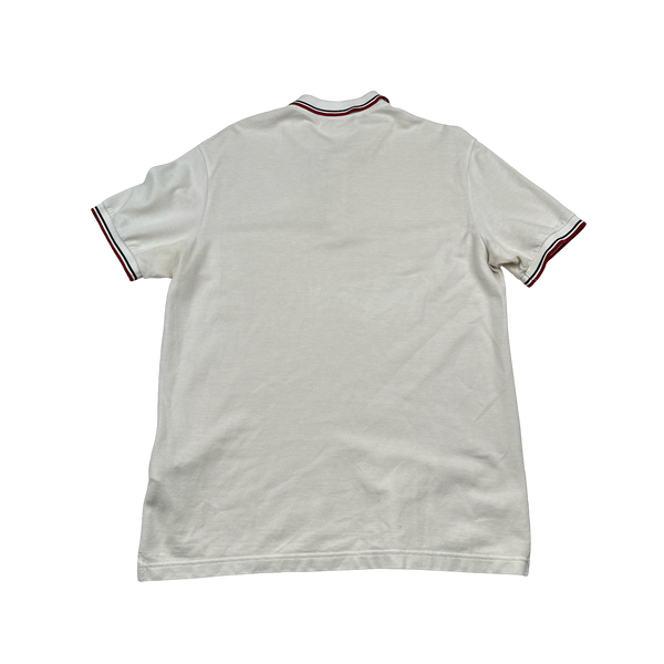 Prada Cream Spellout Cotton Polo Shirt - XL