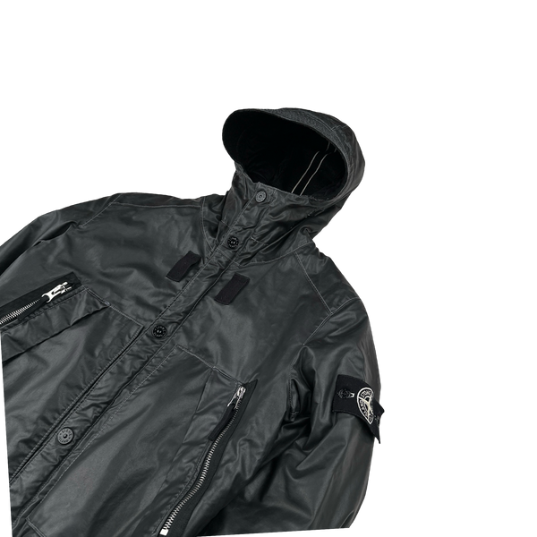 Stone Island 2010 Black Waxed Ice 2 Jacket - Small