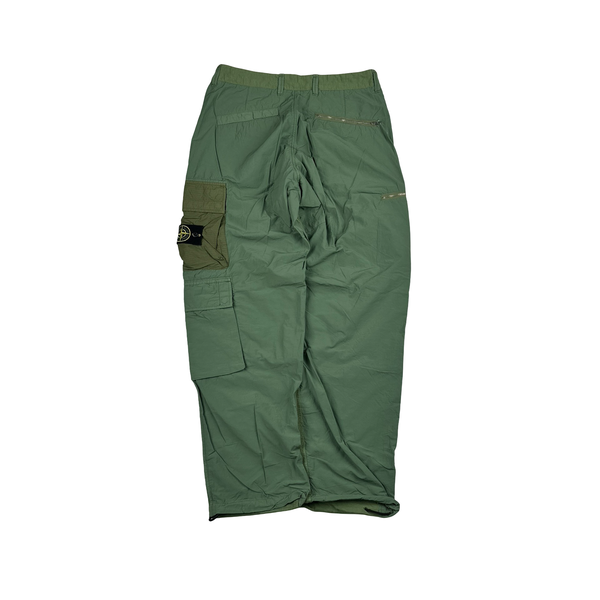 Stone Island 2023 Loose Fit Cargos Green Twill TC Trousers - Small & Medium