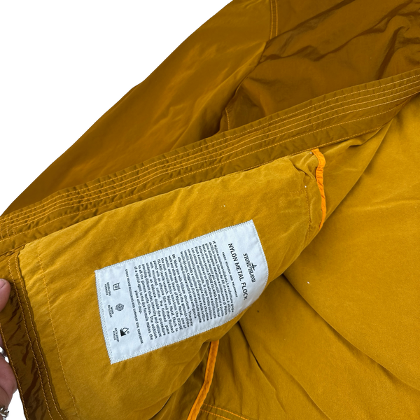 Stone Island 2017 Orange Nylon Metal Flock Hooded Jacket - Large