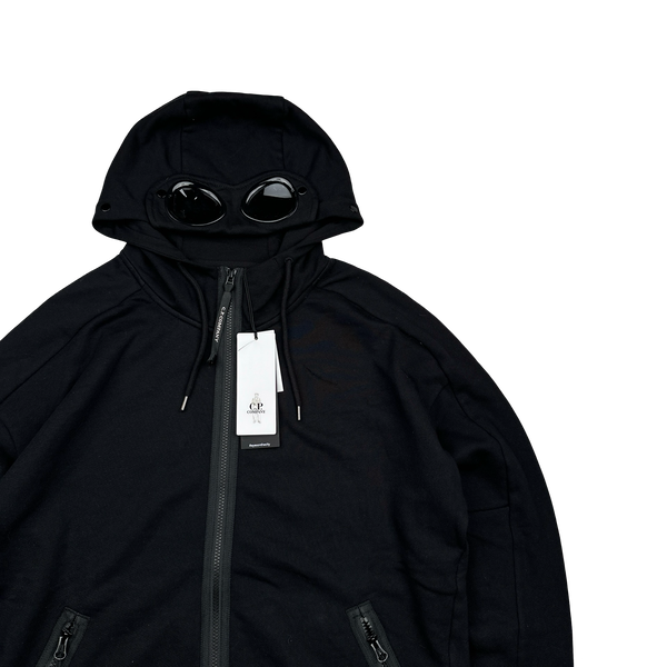 CP Company Black Cotton Goggle Hoodie - Large