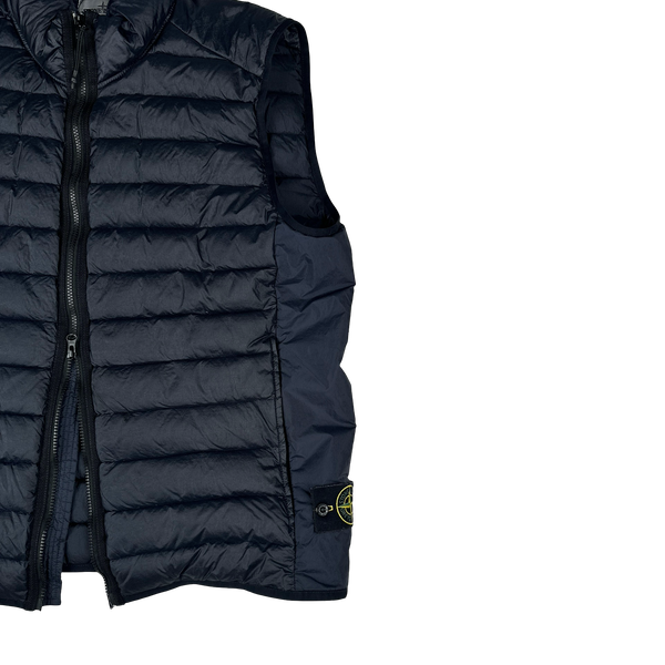 Stone Island Navy Loom Woven Down Chambers Nylon-TC Gilet - XXL