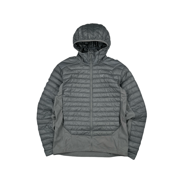 Arcteryx Grey Cerium Hybrid Hoody Down Filled Zipped Jacket - Medium