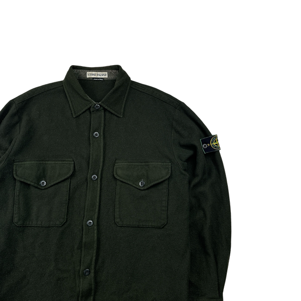 Stone Island 1997 Forest Green Vintage Wool Overshirt - Large