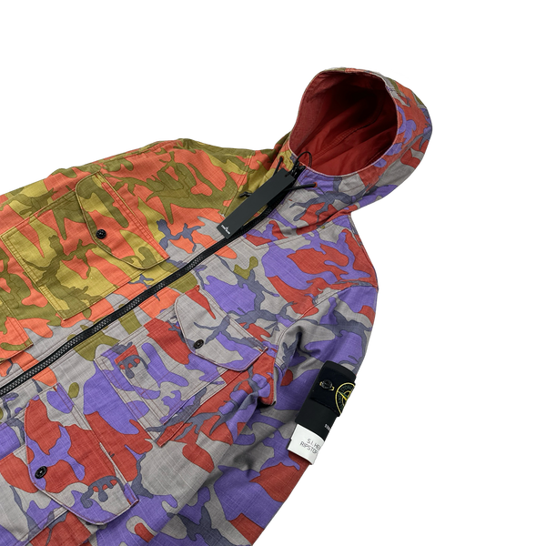 Stone Island 2022 Heritage Camo Ripstop Nylon Watro Hooded Jacket