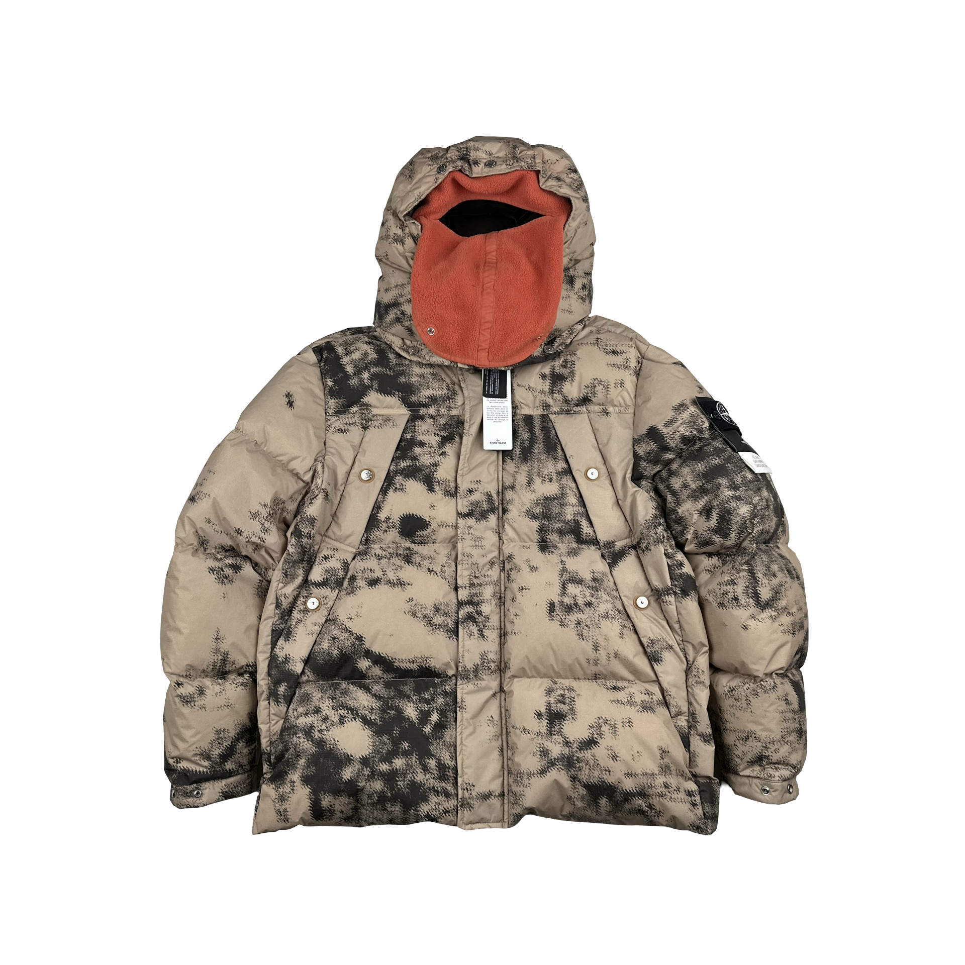 Stone Island 2024 Ice Earth Mapping Camouflage Down Jacket - Large 