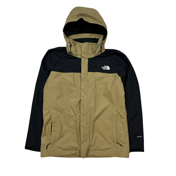 North Face Khaki Dryvent Waterproof Shell Jacket Large
