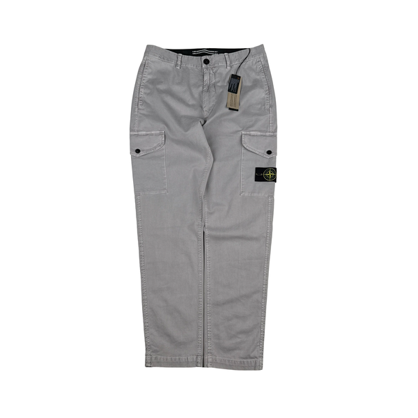 Stone Island 2024 Grey RE Fit T Cargo Trousers - 31"