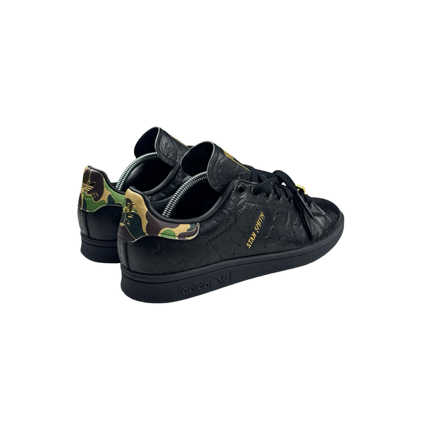 BAPE X Stan Smith 30th Anniversary Black Camo Leather Trainers - UK 7