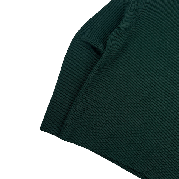Stone Island Forest Green 2021 Ribbed Wool Crewneck - Medium