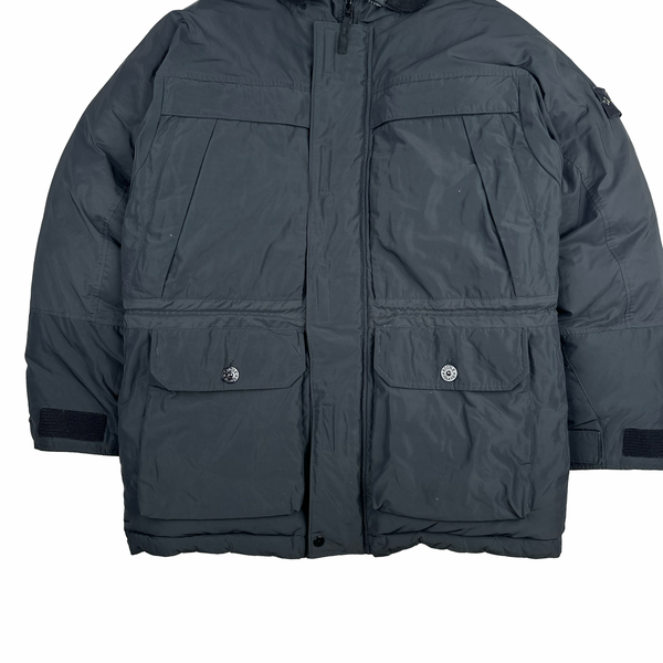 Stone Island 2020 Black Down Filled Micro Reps Jacket - Large