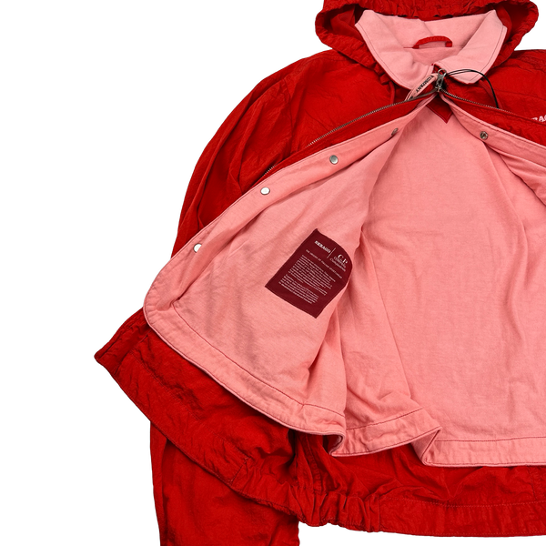 CP Company X Sebago Red Nylon Cotton Lined Collared Jacket - Small