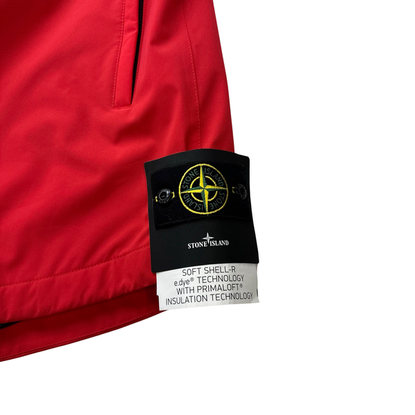 Stone Island 2022 Red e-Dye Soft Shell Gilet - XL