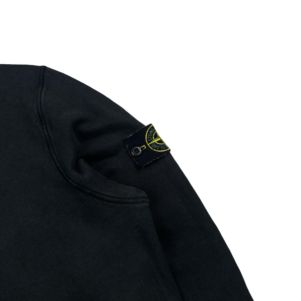Stone Island 2022 Black Pullover Cotton Hoodie - Large