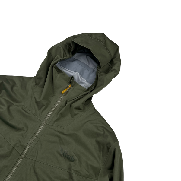 RAB Khaki Kinetic 2.0 Waterproof Lightweight Rain Jacket - Medium