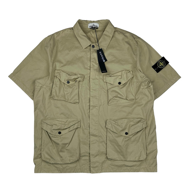 Stone Island 2022 Tan Short Sleeve Multi Pocket Shirt - 3XL