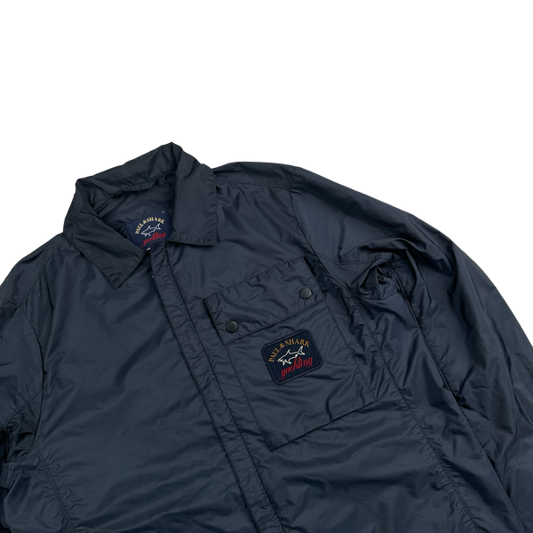 Paul And Shark Navy Nylon Zipped Overshirt - Small