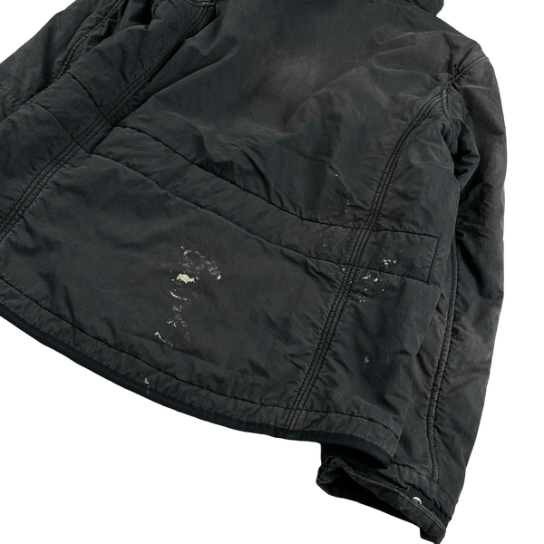 Stone Island Black Cotton Quilted Hooded Jacket - XL