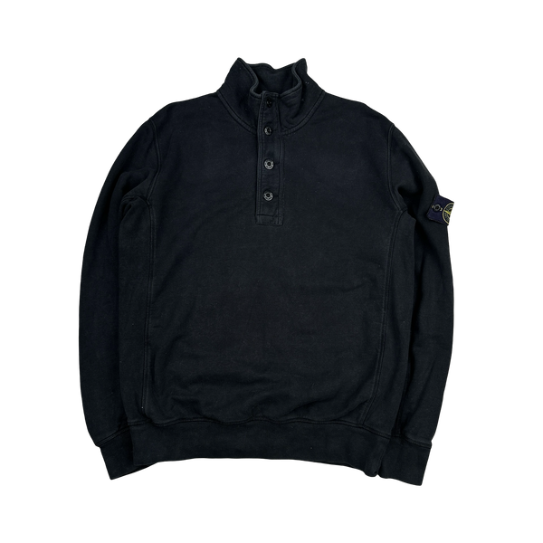 Stone Island Black Cotton Pullover Jumper - XL