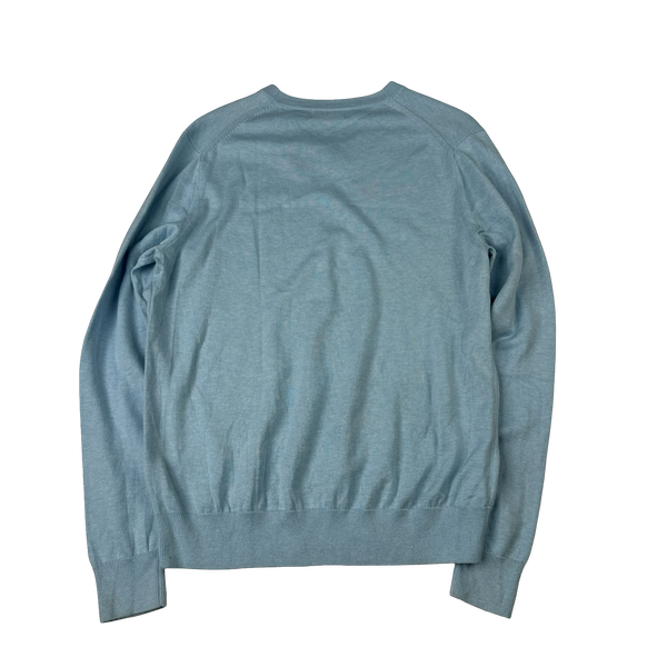 Fred Perry Baby Blue V Neck Knit - Large