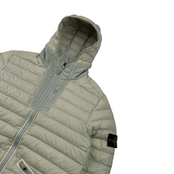 Stone Island 2019 Cream Loom Woven Down Puffer Jacket - Medium