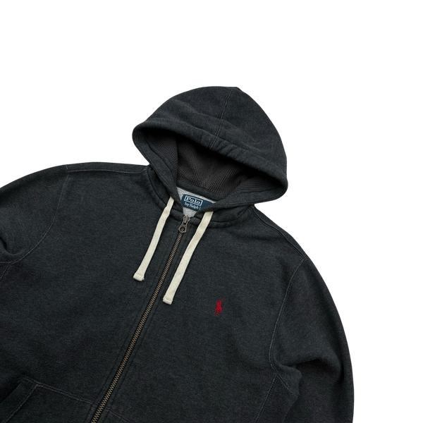 Ralph Lauren Charcoal Grey Zipped Hoodie - Medium