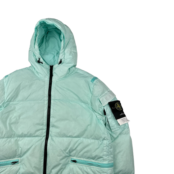Stone Island 2022 Teal Crinkle R-NY Down Puffer Jacket - XL