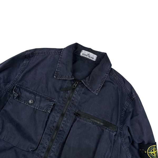 Stone Island 2017 Navy Garment Dyed Overshirt - Medium