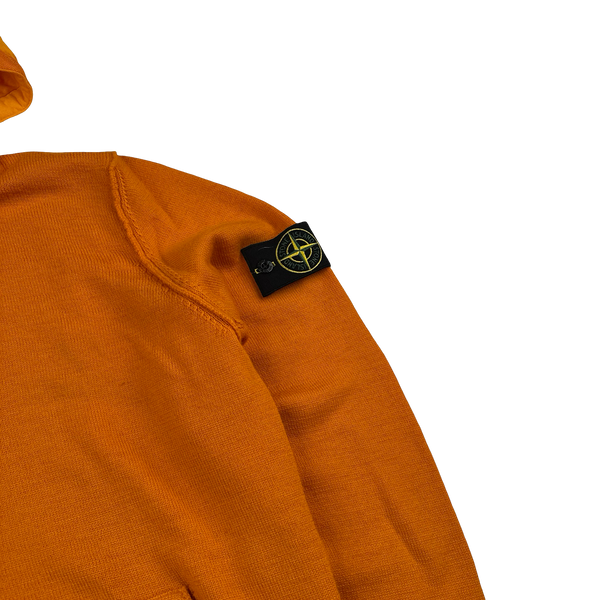 Stone Island 2017 Orange Nylon Hood Knit Zipped Jumper - XL
