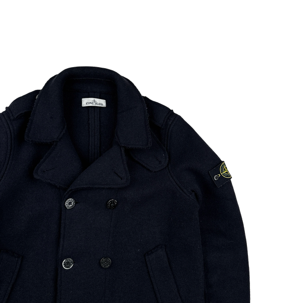【極希少】00aw stone  lana wool coat Stone Island 2013 Heavyweight Navy Wool Double Breasted Jacket