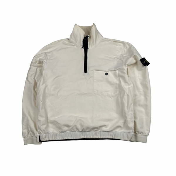 Stone Island Vintage 2004 White Quarter Zip Pullover - Medium